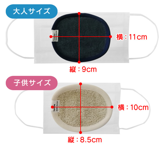 今治タオル銅繊維インナーマスクのサイズ